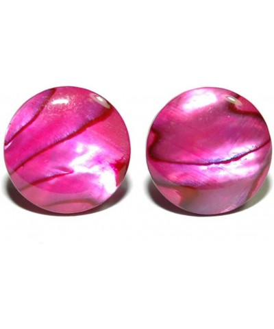 12mm (1/2") Pink or Fuschia Abalone Paua Shell Stud Earrings (S095b) $10.58 Earrings