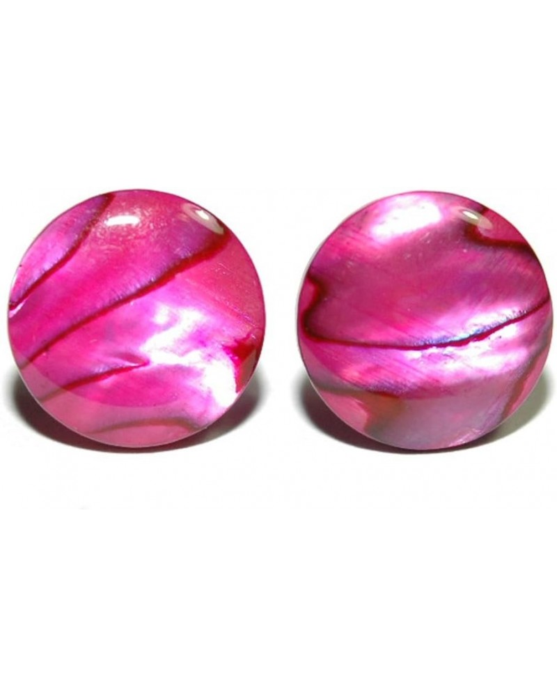 12mm (1/2") Pink or Fuschia Abalone Paua Shell Stud Earrings (S095b) $10.58 Earrings