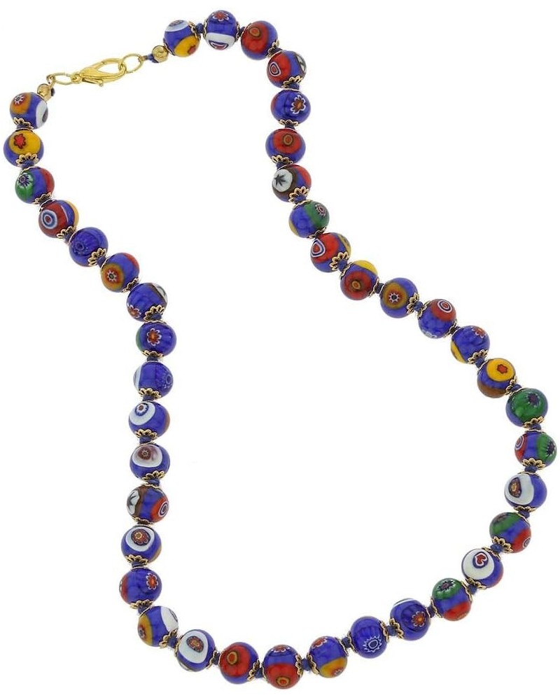 GlassOfVenice Murano Glass Mosaic Necklace - Blue $25.95 Necklaces