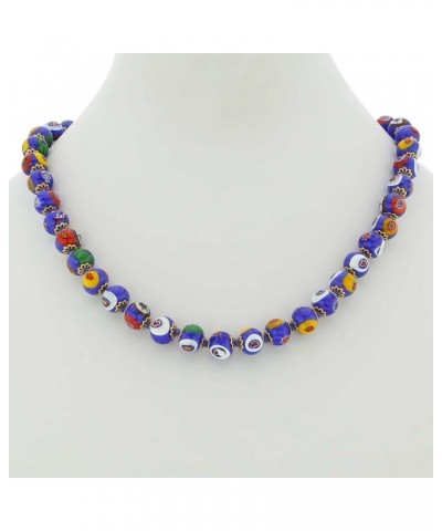 GlassOfVenice Murano Glass Mosaic Necklace - Blue $25.95 Necklaces