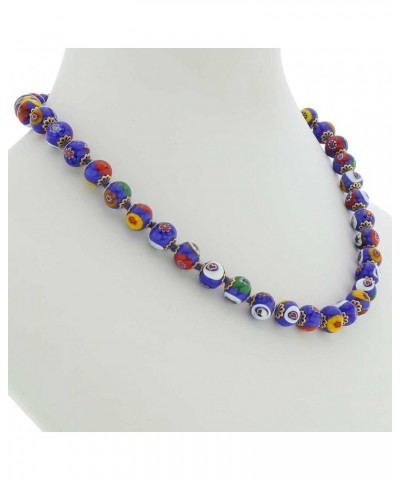 GlassOfVenice Murano Glass Mosaic Necklace - Blue $25.95 Necklaces