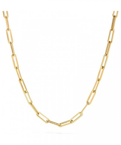 18k Warm Yellow Gold-Plated 4.8mm Paperclip Link Chain Necklace - 16"- 24 Necklace $12.87 Necklaces