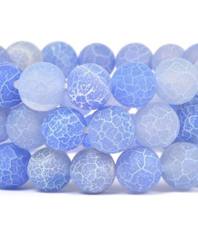 Gem Semi Precious Gemstone 10mm Round Beads Stretch Bracelet 7 Inch Unisex Light Blue Weathered Agate $14.74 Bracelets