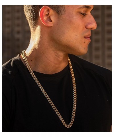 Miami Curb Square Cut Cuban Link Chain Necklaces 24k Gold Plated (5mm & 9.5mm) 22 inches 9.5mm Gold $50.14 Necklaces