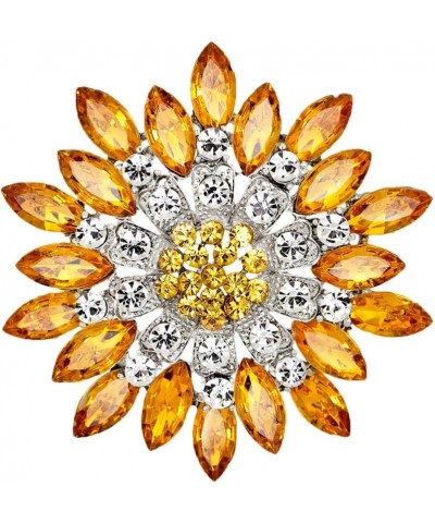 All-Match Accessories Brooches Wedding Bridal Big Crystal Rhinestone Bouquet Brooch Pin for Women Yellow 2 $10.25 Others