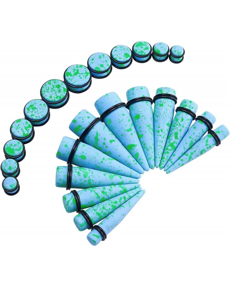 24pcs Big Gauge Taper Kit Ear Stretching 00G-20mm Large Acrylic Tunnel Plug Set Spots, Blue $11.76 Body Jewelry