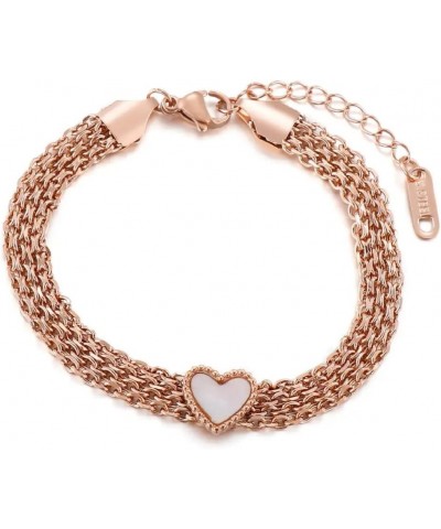 Elegant Alluring Loving Heart Extension Mesh Link Bracelet for Women (Colors: Silver, 18k Gold, and Rose Gold) Rose Gold $5.4...