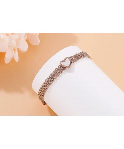 Elegant Alluring Loving Heart Extension Mesh Link Bracelet for Women (Colors: Silver, 18k Gold, and Rose Gold) Rose Gold $5.4...