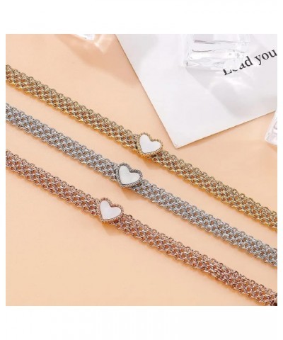 Elegant Alluring Loving Heart Extension Mesh Link Bracelet for Women (Colors: Silver, 18k Gold, and Rose Gold) Rose Gold $5.4...