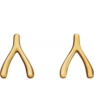 14k Yellow Gold Wishbone Earrings $90.75 Earrings