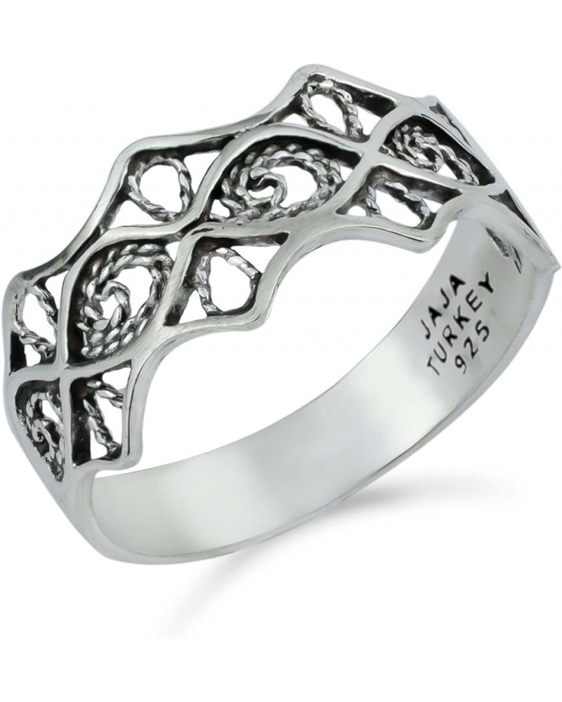 Sterling Silver Filigree Art Women Statement Band Rings Collection Eye of Horus $15.40 Rings