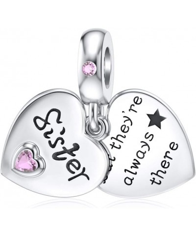 925 Sterling Silver Charms Mother Daughter Sister Dangle Bead for Charm Bracelet Necklace Dangle Sister Charms $12.04 Bracelets