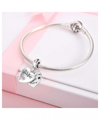 925 Sterling Silver Charms Mother Daughter Sister Dangle Bead for Charm Bracelet Necklace Dangle Sister Charms $12.04 Bracelets