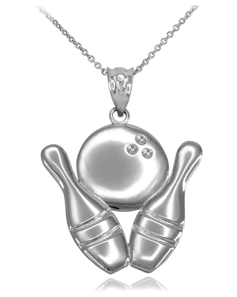 925 Sterling Silver Bowling Pins and Ball Sports Pendant Necklace with Rolo Chain and Pendant only Pendant + 20" Chain $13.44...