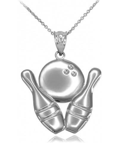 925 Sterling Silver Bowling Pins and Ball Sports Pendant Necklace with Rolo Chain and Pendant only Pendant + 20" Chain $13.44...