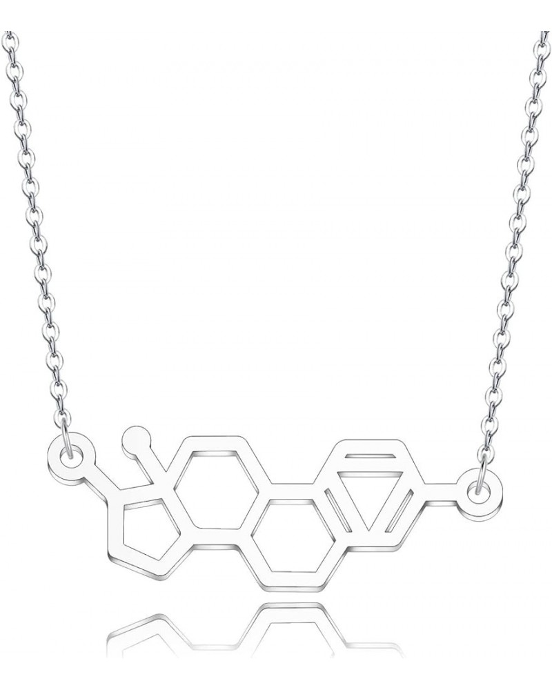 Estrogen Molecule Necklace Science Gift STEMinist Gift of Femininity Feminist Jewelry Women in STEM Empowerment Christmas Gif...