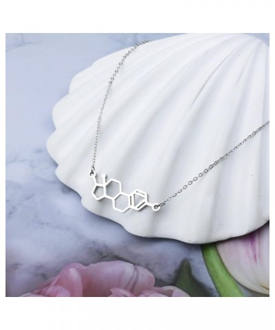 Estrogen Molecule Necklace Science Gift STEMinist Gift of Femininity Feminist Jewelry Women in STEM Empowerment Christmas Gif...