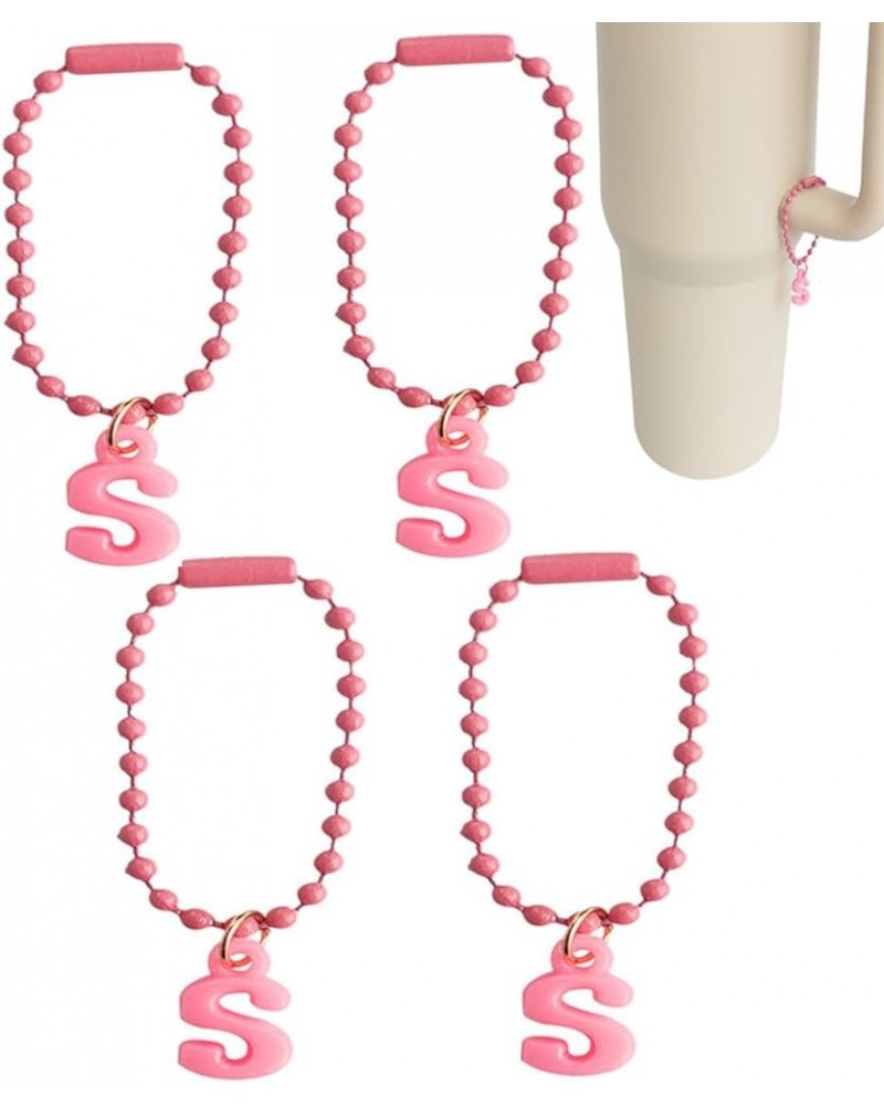 Letter Charm Accessories for Cup, Pink Initial Name ID Personalized Handle Charm for Tumbler Water Bottle,(4PCS) Color S $5.7...