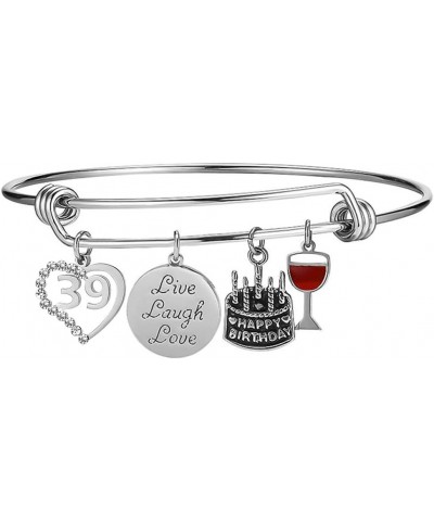 Birth Year 10 to 99 Happy Birthday Gifts Stainless Steel Expandable Bangle Charms Bracelet 39 $13.67 Bracelets