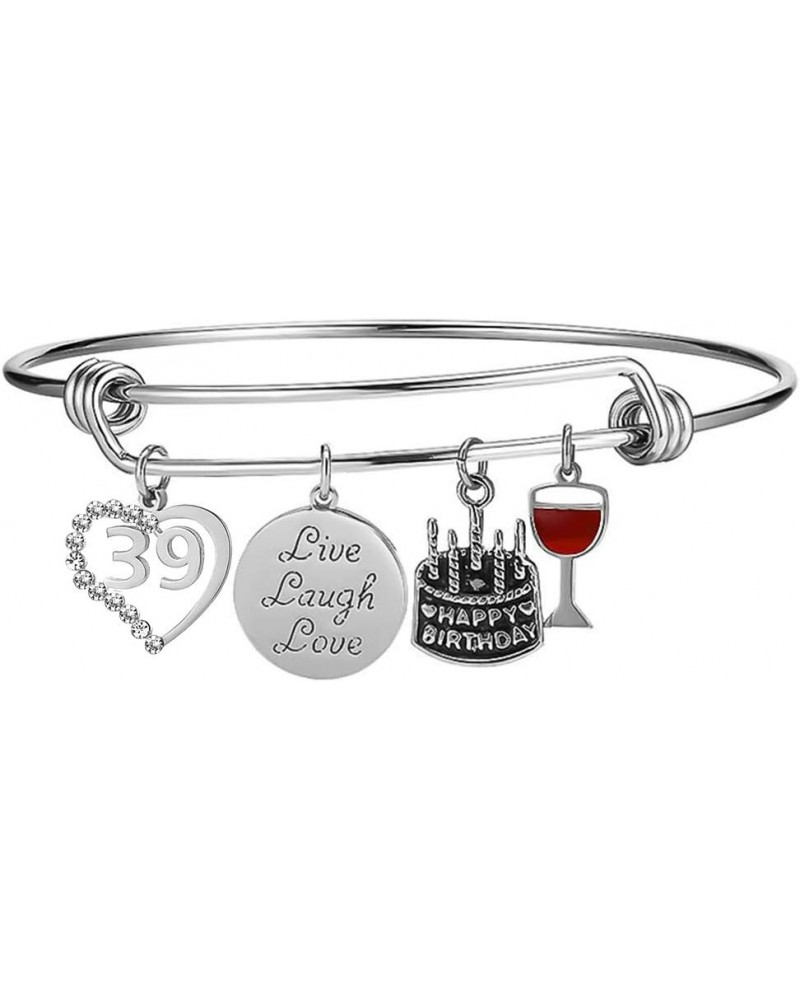 Birth Year 10 to 99 Happy Birthday Gifts Stainless Steel Expandable Bangle Charms Bracelet 39 $13.67 Bracelets