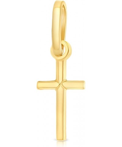 14K Yellow Gold Plain Cross Religious Charm Pendant with 0.6mm Box Chain Necklace 18.0 Inches $51.46 Necklaces