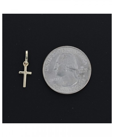 14K Yellow Gold Plain Cross Religious Charm Pendant with 0.6mm Box Chain Necklace 18.0 Inches $51.46 Necklaces