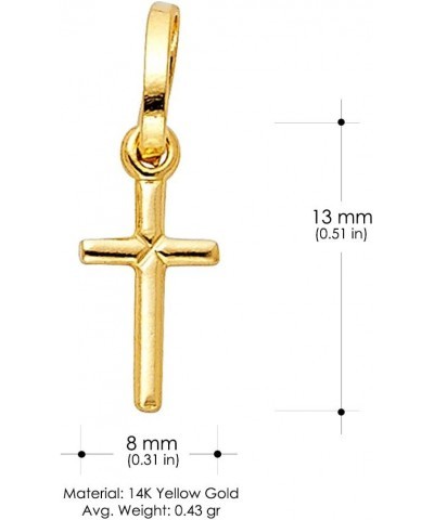 14K Yellow Gold Plain Cross Religious Charm Pendant with 0.6mm Box Chain Necklace 18.0 Inches $51.46 Necklaces