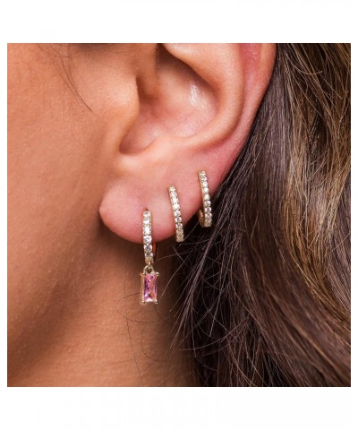 Ear Piercing Kits with Cubic Zirconia Hoop Earrings for Women $16.52 Earrings