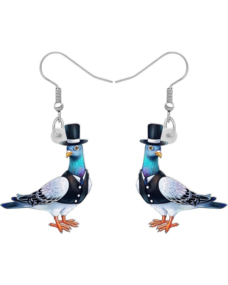 Acrylic Green Pigeon Dove Bird Earrings Bird Dangle Drop Jewelry For Women Girls Charm Gifts Black $7.27 Earrings