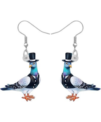 Acrylic Green Pigeon Dove Bird Earrings Bird Dangle Drop Jewelry For Women Girls Charm Gifts Black $7.27 Earrings