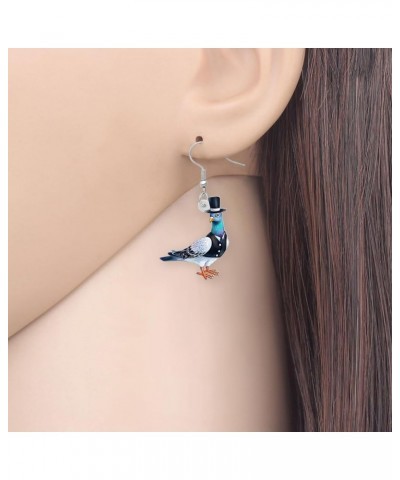 Acrylic Green Pigeon Dove Bird Earrings Bird Dangle Drop Jewelry For Women Girls Charm Gifts Black $7.27 Earrings