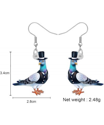 Acrylic Green Pigeon Dove Bird Earrings Bird Dangle Drop Jewelry For Women Girls Charm Gifts Black $7.27 Earrings