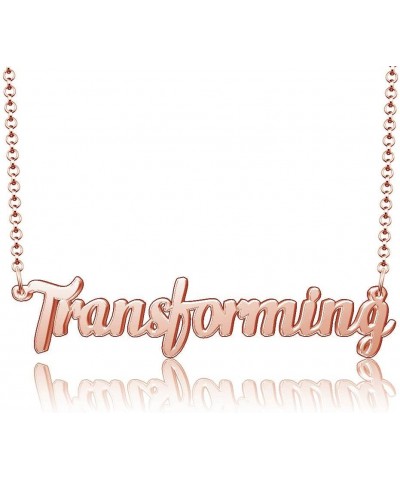 18k Gold Plated Meaningful Personalized Everyday Custom Name Plate Word Necklace Transforming $9.17 Necklaces