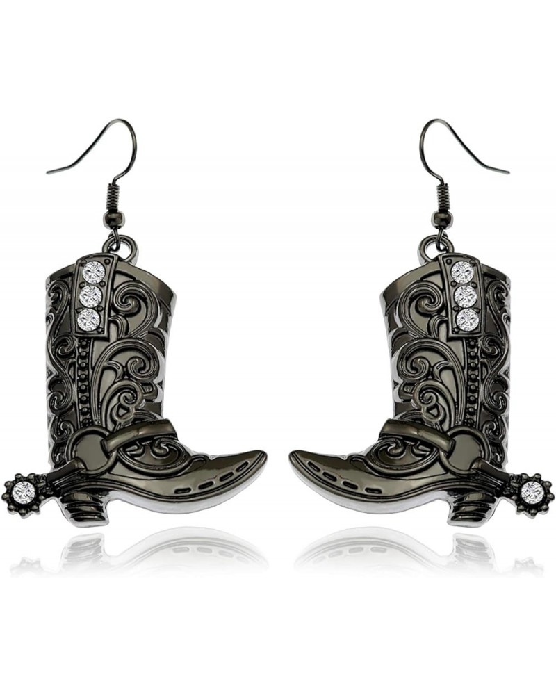 Western West Cowgirl Texas Boots Spur Dangle Drop Earrings Rodeo Boho Fancy Dress Costume Black $7.01 Earrings