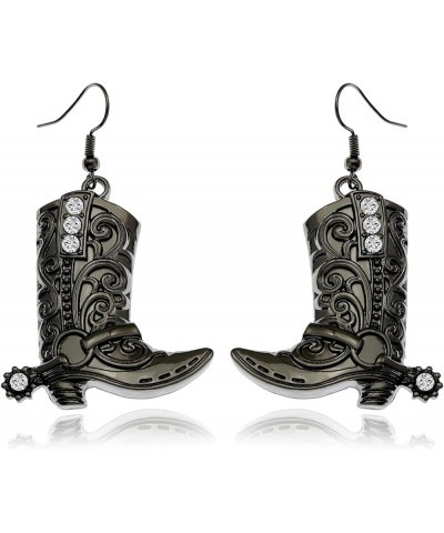 Western West Cowgirl Texas Boots Spur Dangle Drop Earrings Rodeo Boho Fancy Dress Costume Black $7.01 Earrings