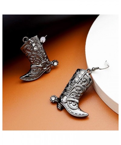 Western West Cowgirl Texas Boots Spur Dangle Drop Earrings Rodeo Boho Fancy Dress Costume Black $7.01 Earrings