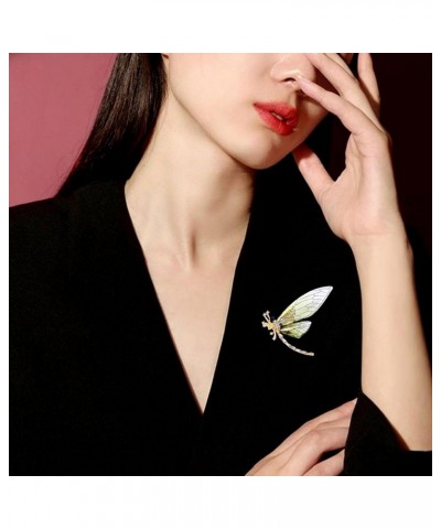 Clothes Brooch Long-lasting Brooch Pin Simple Dragonfly Shape Brooch Shiny Rhinestones Pin Women Elegant Badge Clothes Suit L...