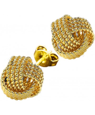 Fashhion 925 Sterling Silver Plated Polished Thick Love Knot Twisted Stud Earrings love knot gold color Brass $6.50 Earrings