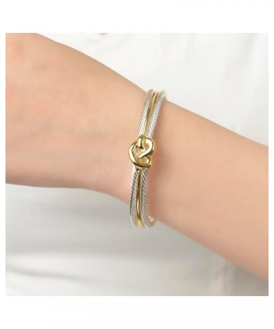 Women Jewelry Make a Statement Stylish Double Twisted Cable Wire Tie a Love Knots Cuff Bangle Christmas Gifts $16.23 Bracelets