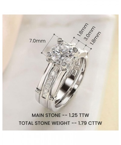 Wedding Ring Sets for him and her Women Sterling Silver CZ His Men Titanium Wedding Band Couples 925 Sterling Silver Size 5-1...