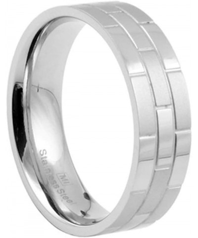 Stainless Steel Ring Dress Textured Silver Bricks $9.11 Rings