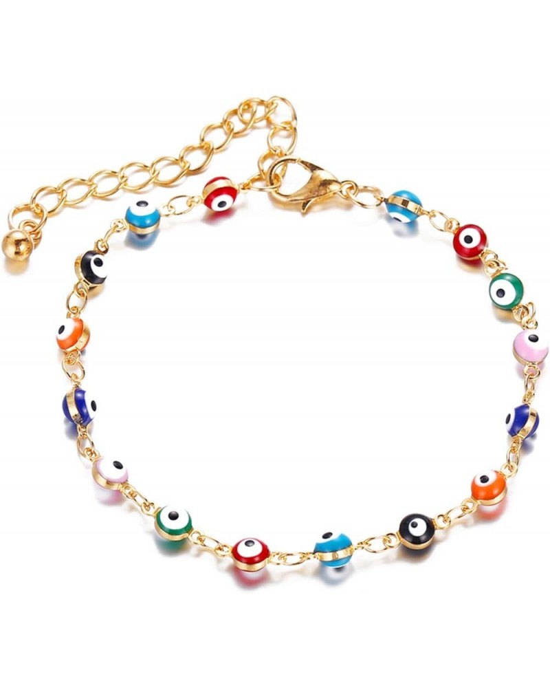 Evil Eye Bracelet for Women Dainty ojo Luck Bracelet 14K Gold Plated Cute Beaded Bracelet for Girls E $6.59 Bracelets