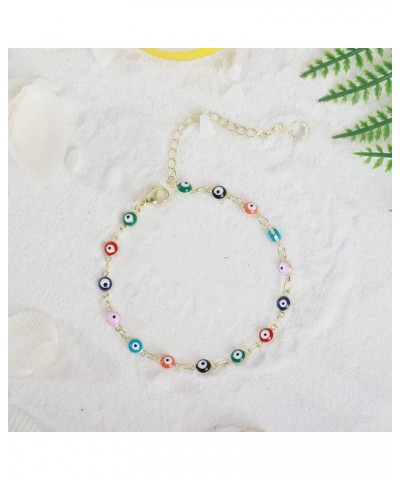 Evil Eye Bracelet for Women Dainty ojo Luck Bracelet 14K Gold Plated Cute Beaded Bracelet for Girls E $6.59 Bracelets