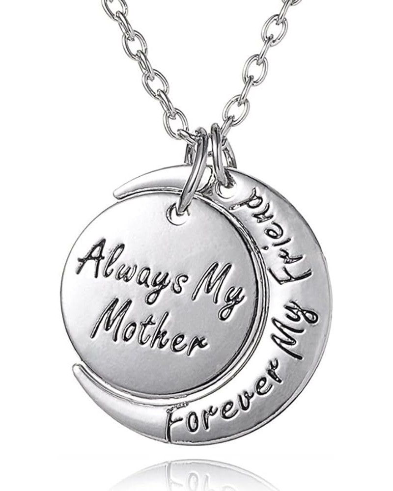 Mother's Day Jewelry Gifts from Son or Daughter 'Always My Mother Forever My Friend' Engraved Crescent Moon Pendant Necklace ...