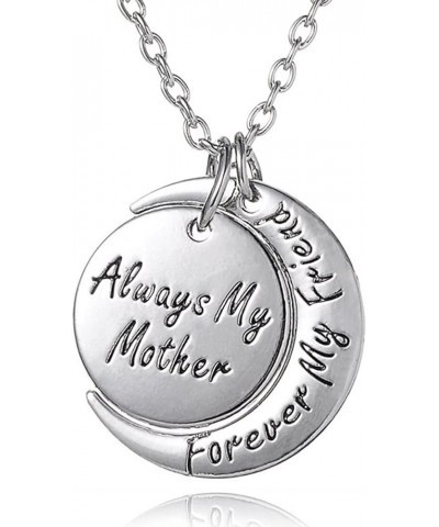 Mother's Day Jewelry Gifts from Son or Daughter 'Always My Mother Forever My Friend' Engraved Crescent Moon Pendant Necklace ...