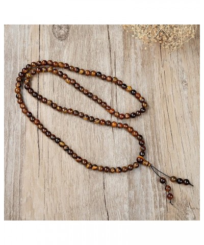 Stretchy Mala Wrist Wrap Bracelet with 108 Healing Mala Prayer Beads Brown Tiger's Eye $14.87 Bracelets