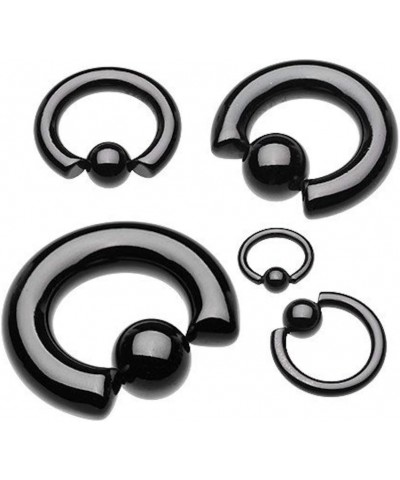 Colorline PVD Steel Captive Bead Ring Size: 18GA, Length: 10mm, Ball Size: 4mm, Black $9.85 Body Jewelry