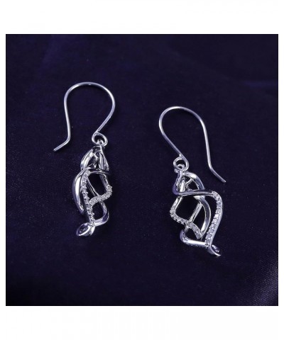 White Natural Diamond Triple Flame Drop Earrings in 10k Solid Gold (0.2 Cttw) White Gold $139.20 Earrings