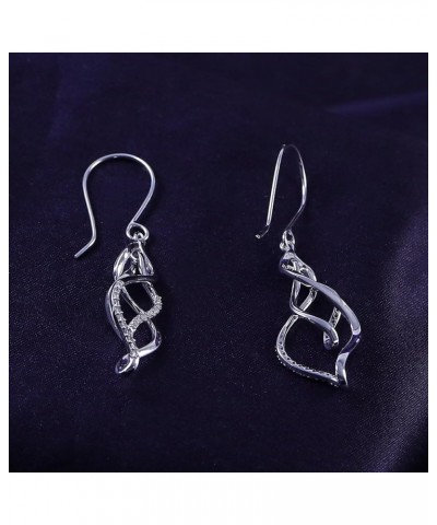 White Natural Diamond Triple Flame Drop Earrings in 10k Solid Gold (0.2 Cttw) White Gold $139.20 Earrings