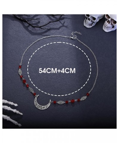 Crystal Head Chain Viking Vintage Moon Headpiece Halloween Circlet Forehead Chain Boho Headband Chain for Women -3red $8.24 B...